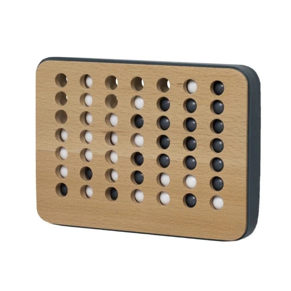 Wembley Heritage Wood 4-In-A-Row‎ Classic 2-Player Strategy Travel Game 8001163